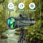 KTBDING green monocular telescope being used for bird watching and wildlife observation in nature
