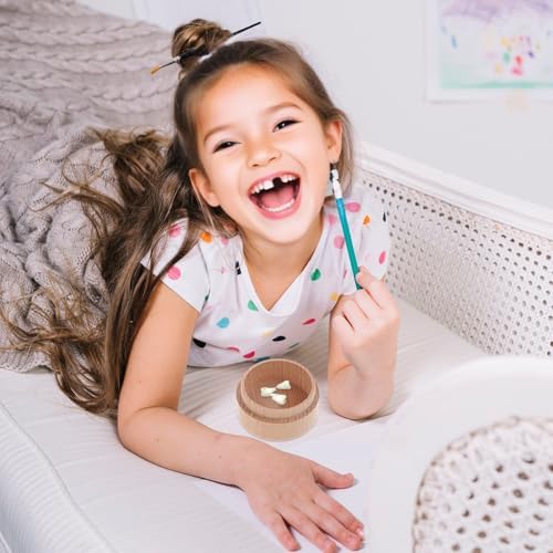 Small wooden keepsake box for first lost teeth storage