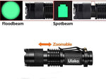 Single 1 Mode Zoomable LED 150 Yard Green Light Flashlight Torch for Fishing Hunting Detector - Image 2