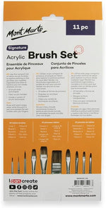 Mont Marte clear acrylic handle paint brushes close up