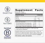Metagenics clinical grade fish oil supplement nutrition facts and ingredient list label view.