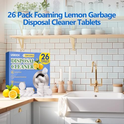 Natural garbage disposer cleaning tablets for sink maintenance