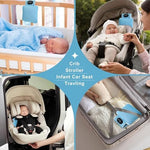 SNOVVI baby sleep pad resting flat inside a modern nursery crib setup.