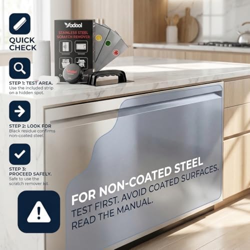 Included abrasive pads for stainless steel repair
