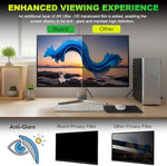 Side spy protection guard for office desktop PC showing complete blackout at 60 degree angle.