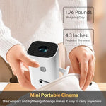 YGSKK compact portable projector packaged box with included HDMI cable and remote control accessory kit