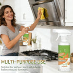 Natural formula kitchen degreaser bottle label details