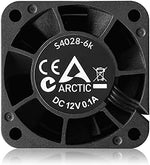 Arctic S4028-6K 12 Volt Direct Current cooling fan showing premium impeller blades