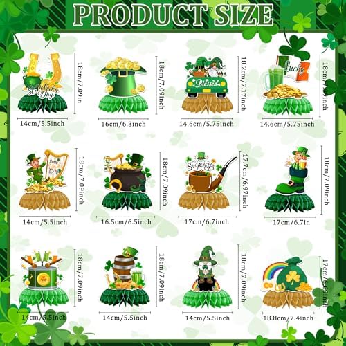 Ittebiss 12 piece St Patricks Day table decor set for party styling
