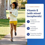 Pure Encapsulations Vitamin E antioxidant supplement side label with ingredient facts