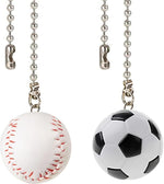 Baseball and Baseball Bats Ceiling Fan Pull Chain Ornaments Extenderwith 12" Silver Bead Chain Fan Pulls - Image 10