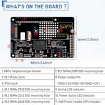 GeeekPi P33 expansion module highlighting the solid-state drive slot placement