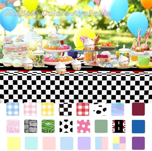 WNINK automotive theme table cover being rolled up easily for quick disposal after a kids birthday party