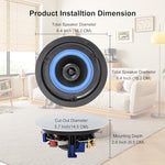 Herdio 4 Inch 320 Watts 2-Way Bluetooth Ceiling Speakers Package Perfect for Home Theater System, Living Room,Office,Flush Mount（4 Speakers） - Image 7