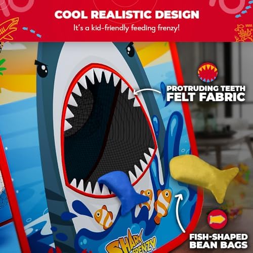 Shark Frenzy 2-in-1 game board showing shark mouth design