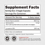 NATUREBULK natural microalgae astaxanthin and tomato extract veggie capsules supplement panel