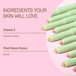 Pixi peach color corrector crayon texture close up showing creamy formula