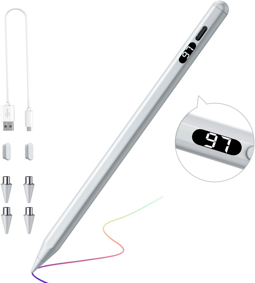 TiMOVO Universal Stylus Pen for iPad iPhone Samsung Touch Screen, Rose Pink | Fast Charge Capacitive Writing Pencil with Power Display, Compatible with Lenovo, Fire Tablets, iOS & Android Smart Phones - Image 12