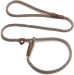 Mendota Pet Slip Leash front view of authentic tan rope training lead