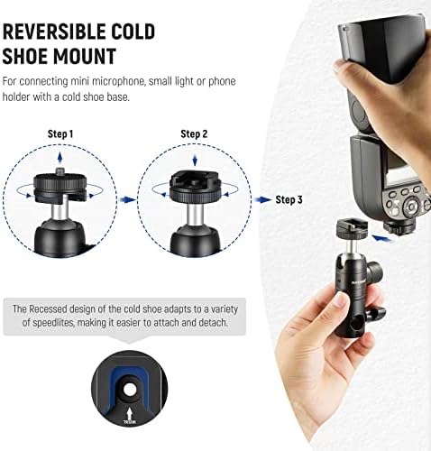 NEEWER multi function camera stand adapter showing the secure locking knobs and texturized plate