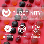Purefinity Tart Cherry Gummies bottle back label nutritional facts
