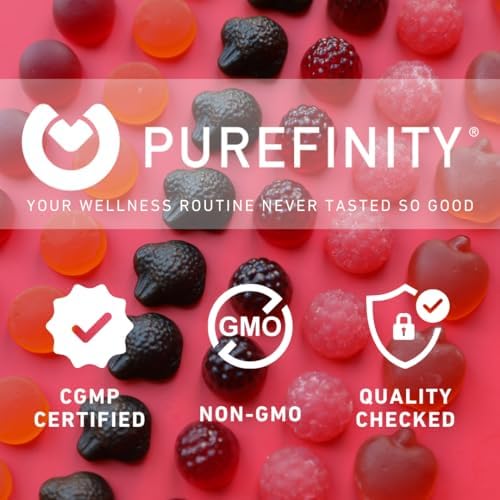 Purefinity Tart Cherry Gummies bottle back label nutritional facts