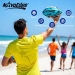 NovaEdge 9.25 inch water football floating on the surface of a swimming pool.