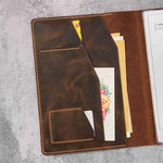 Professional brown leather case for ReMarkable Paper Pro lying flat