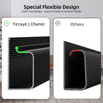 Yecaye black desk wire organizer being installed without tools on a smooth vertical surface
