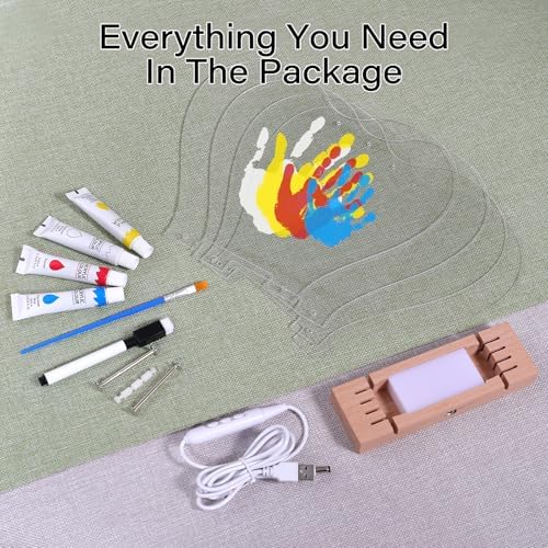 Four colors of non-toxic washable paint and paint brush included in the Bixinyo DIY kit