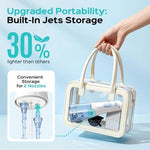 COSLUS C51 cordless dental oral irrigator with its detachable three hundred milliliter water tank separated.