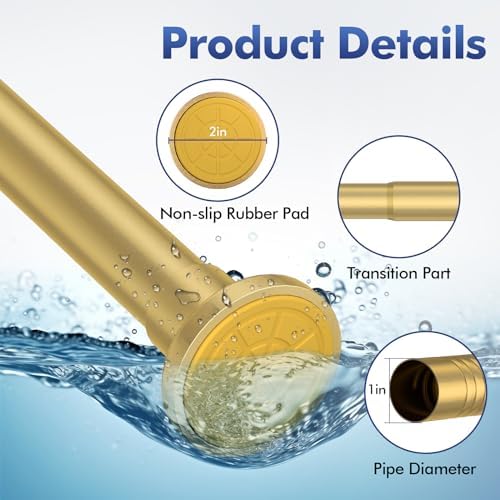 Alskarhem gold shower rod installed in a modern bathroom