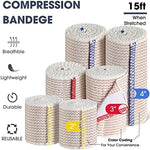 Comparison of two inch three inch and four inch elastic bandages for joint support.
