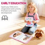 Jenlan fabric photo album being held to demonstrate the perfect compact size for toddler hands