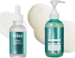 Bliss Clarifying Duo front view featuring cleanser and liquid peel bottle