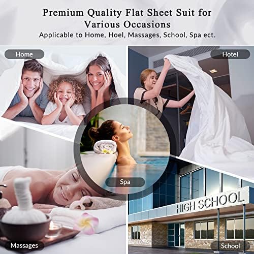 Full size premium white bed sheet spread evenly across a luxury mattress.
