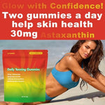 Daily ingestible skincare gummies for sunless tanning and skin health