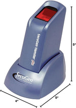 SecuGen HSDU03P biometric USB scanner with desktop stand