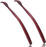 ITCHY-BAN Oversized Wooden Back Scratcher front view showing the 18 inch curved handle layout.
