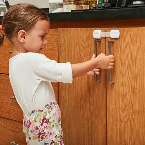 Wappa baby proofing strap lock installed on kitchen cabinet drawer