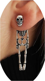 Meimimix gothic skull earrings front view