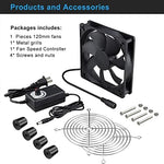 Wathai high airflow 92 CFM ventilation fan showing dimensions of 120mm by 25mm