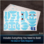 Sixteen premium EPS foam sheets with punch-out pieces for building Squirtle