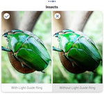 JJC LED ring flash modifier showcasing compatibility with Olympus Tough cameras
