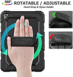 Seymac Stock shockproof tablet cover back view displaying the rotating hand strap and kickstand.