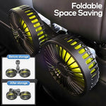 Three speed control button interface on the Dealswin black dual head vehicle air circulation fan.