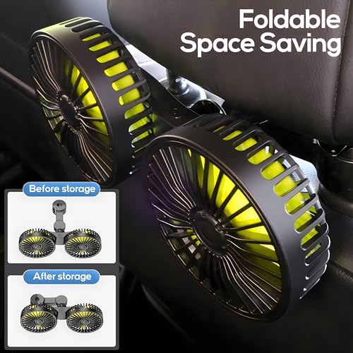 Three speed control button interface on the Dealswin black dual head vehicle air circulation fan.