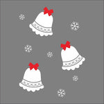 Close up view of DNVEN jingle bells holiday decals design