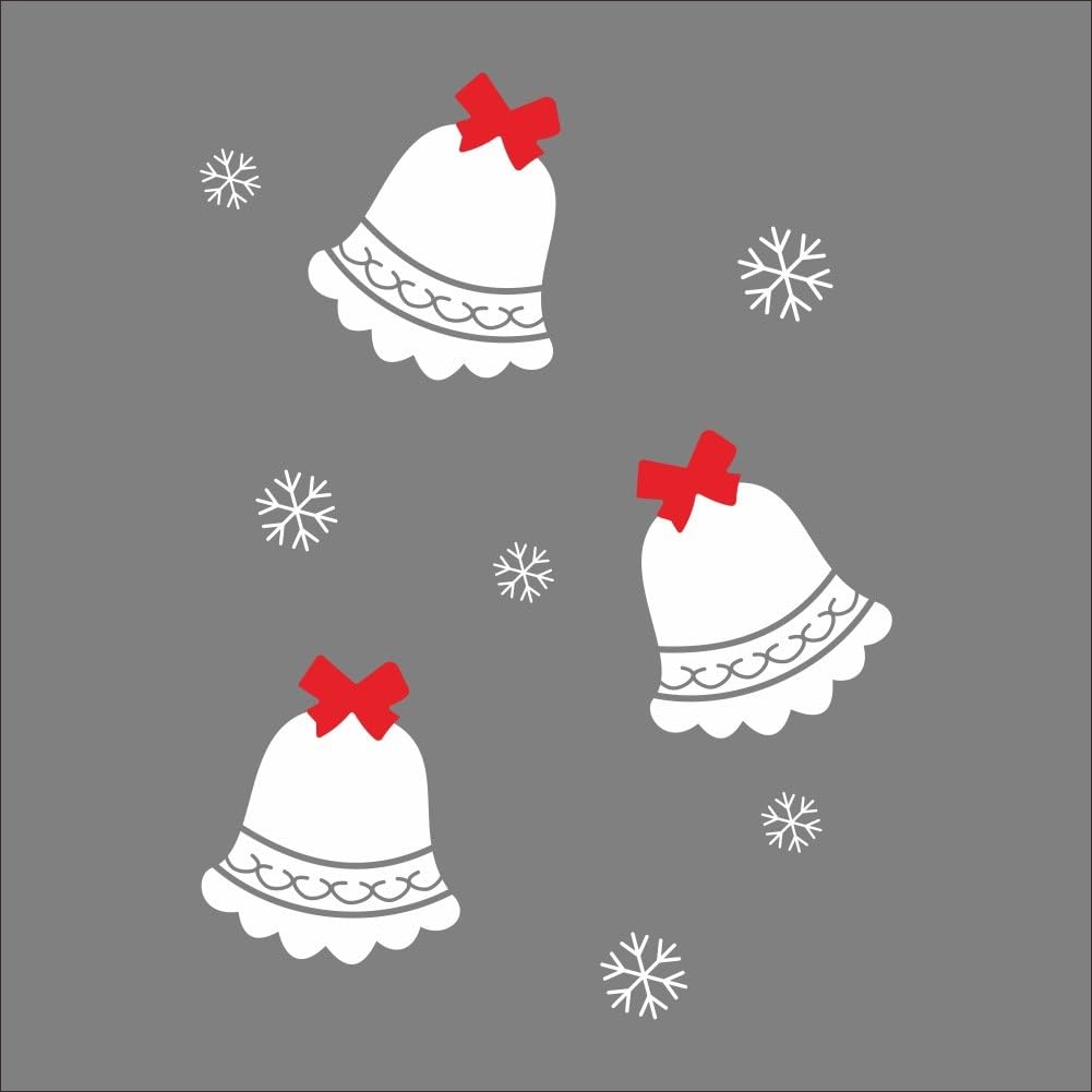 Close up view of DNVEN jingle bells holiday decals design