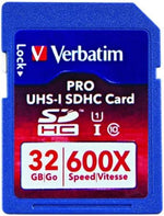 Xcdiscount Verbatim PRO 600X 32GB SDHC memory card front view storage